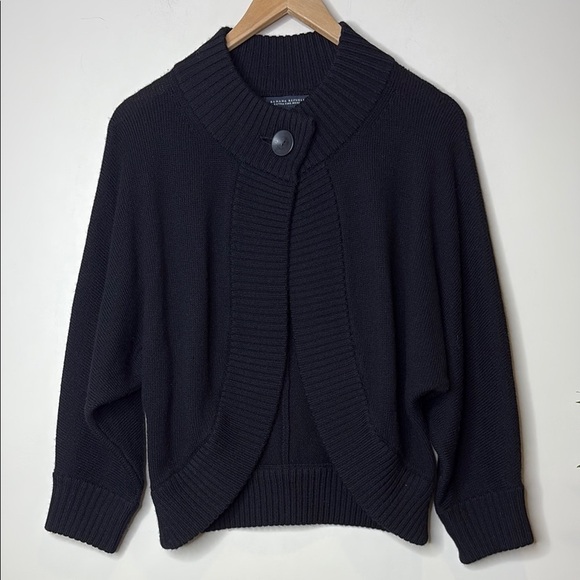 Banana Republic Sweaters - Banana Republic | Black Fine Merino Wool 1 Button Dolman Sleeve Knit Cardigan S
